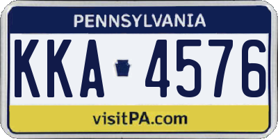 PA license plate KKA4576