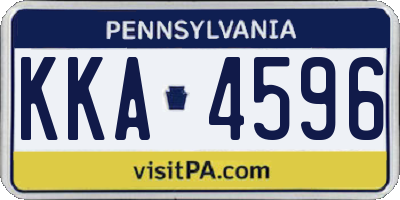 PA license plate KKA4596