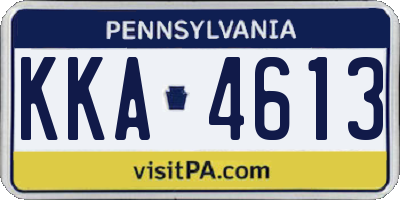 PA license plate KKA4613