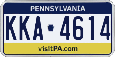 PA license plate KKA4614