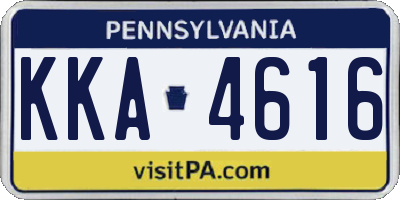 PA license plate KKA4616