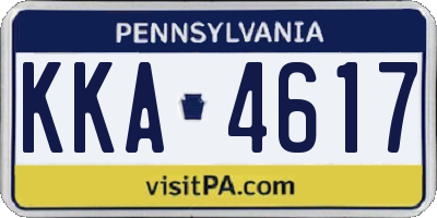 PA license plate KKA4617
