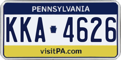 PA license plate KKA4626