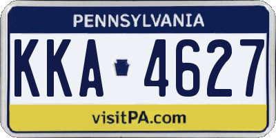 PA license plate KKA4627