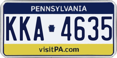 PA license plate KKA4635