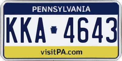 PA license plate KKA4643