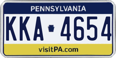 PA license plate KKA4654