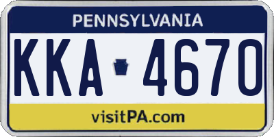 PA license plate KKA4670