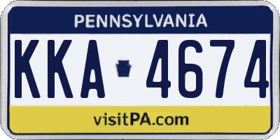 PA license plate KKA4674