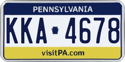 PA license plate KKA4678
