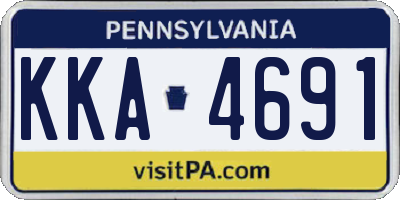 PA license plate KKA4691