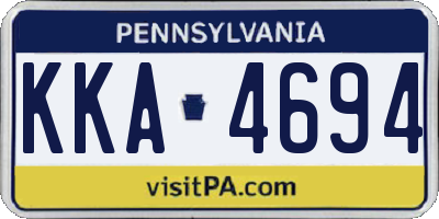 PA license plate KKA4694
