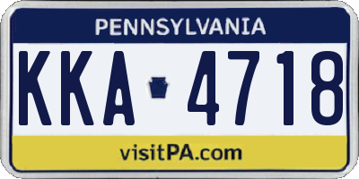 PA license plate KKA4718