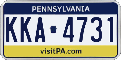 PA license plate KKA4731