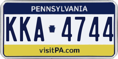 PA license plate KKA4744
