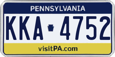 PA license plate KKA4752