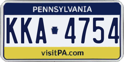 PA license plate KKA4754