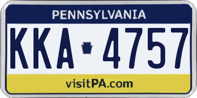 PA license plate KKA4757