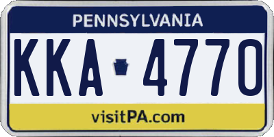 PA license plate KKA4770