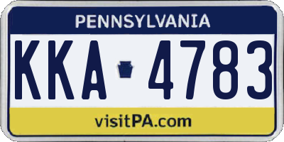 PA license plate KKA4783