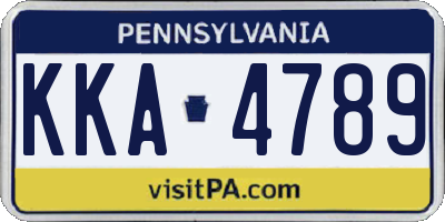 PA license plate KKA4789