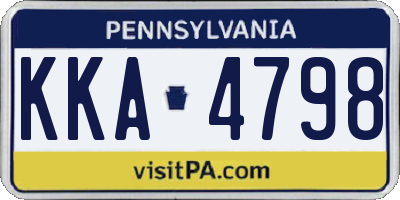 PA license plate KKA4798