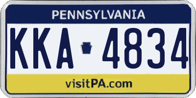 PA license plate KKA4834