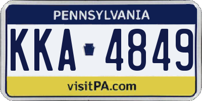 PA license plate KKA4849