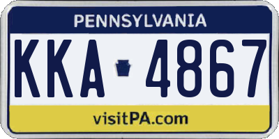 PA license plate KKA4867