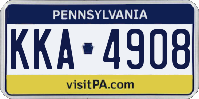 PA license plate KKA4908