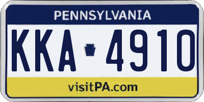PA license plate KKA4910
