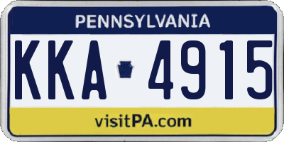 PA license plate KKA4915