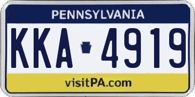 PA license plate KKA4919