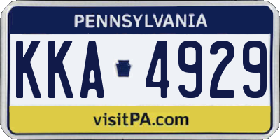 PA license plate KKA4929