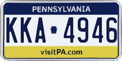 PA license plate KKA4946