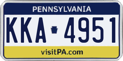 PA license plate KKA4951