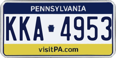 PA license plate KKA4953