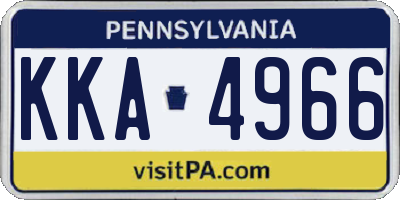 PA license plate KKA4966