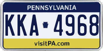 PA license plate KKA4968