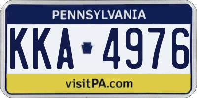 PA license plate KKA4976
