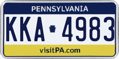 PA license plate KKA4983