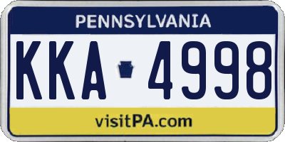 PA license plate KKA4998