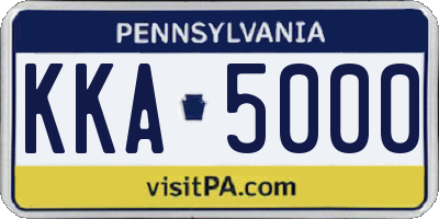 PA license plate KKA5000