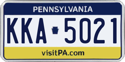 PA license plate KKA5021