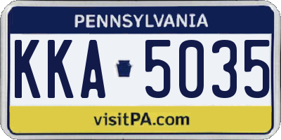 PA license plate KKA5035