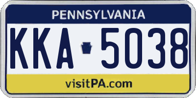 PA license plate KKA5038