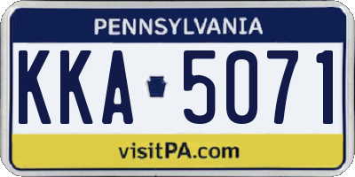 PA license plate KKA5071