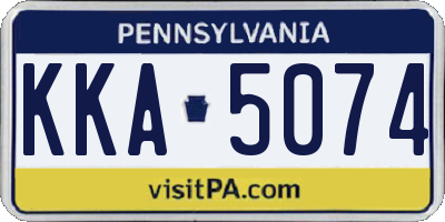 PA license plate KKA5074