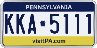 PA license plate KKA5111