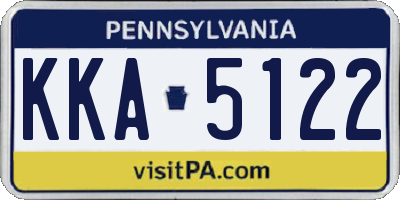 PA license plate KKA5122